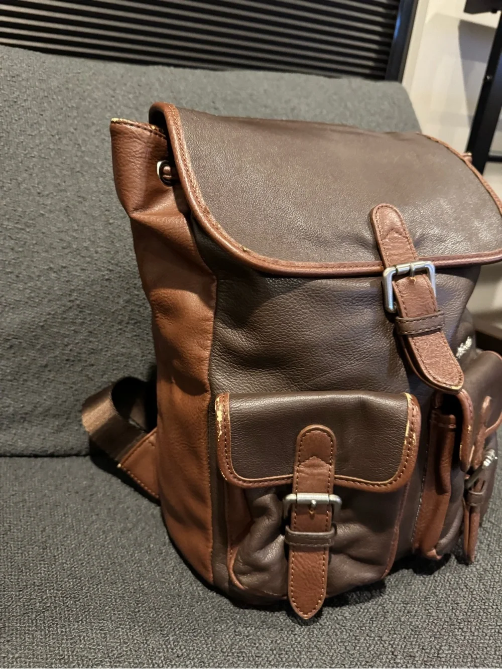 Robert Graham Leather Brown Men’s Backpack - Classic Travel Rucksack